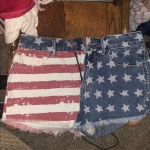 American flag high waisted shorts